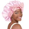 Sombrero Redondo de Satén de una Sola Capa Amazon con Lazo, Sombrero de Ala Ancha de Seda Artificial para Belleza y Cuidado del Cabello, Pañuelo para la Cabeza de Mujer, Gorro de Dormir