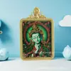 2 Ciervos Escuchando Sutra Cara Única Doble Cara Caja Especial Tara Verde Wutaishan Dragón Wuye Manjushri Zakiram Buddha Colgante Portátil