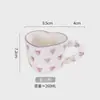 Taza de Café Estilo Pastoral Juego de Taza y Platillo para Café Taza con Mango de Corazón Creativo Taza de Agua con Forma de Corazón
