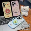 Soporte de Expresión de Osito Lindo Compatible con Funda de Teléfono Apple 18ProMax 17 Dibujos Animados Huawei Xiaomi 15 Ventana Grande