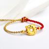 Pulsera Donut Tigre Oro Arena Vietnamita Latón Chapado en Oro Cuerda Roja Tigre de la Suerte Moda Pareja Cuerda de Mano Regalo