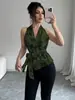 Nueva Camisa de Estilo Europeo y Americano Transfronteriza Amazon Aliexpress Sitio Independiente Sin Mangas Cuello Halter Moda Francesa Elegante para el Trabajo