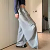 Pantalones deportivos casuales de punto gofre estilo americano para mujer, nueva colección de verano y otoño, corte holgado, estilo relajado, tela fluida, pierna recta, pierna ancha, pantalones largos