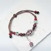 Pulsera de Cerámica Jingdezhen Nueva Pulsera de Cerámica China Joyería Estudiante Estilo Tíbet Cuerda Trenzada a Mano Puesto Regalo para Estudiante