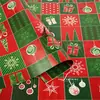 Nochebuena Papel de Regalo Festivo Rojo y Verde Bolsa para Empacar Flores Papel para Cubrir Libros Ciervo Navideño Árbol Calcetines