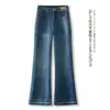 Nuevos Jeans Acampanados de Tiro Alto Ajustados a la Figura para Mujer, Moda Verano 2026 Pantalones de Mezclilla Ajustados de Pierna Ancha hasta el Suelo