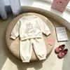 Lindo Conjunto para Niñas 2026 Nuevo Estilo Coreano Celebridad de Internet Infantil Elegante Casual Deportivo Sudadera con Capucha y Pantalones Conjunto de Dos Piezas a la Moda