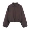 Comercio Exterior Ropa de Mujer 2026 Estilo Europeo y Americano Moda Holgada Cremallera Cuello Suave Chaqueta Piloto Prendas de Abrigo Mujer K22683
