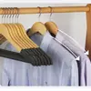 Cabides de Madeira de Alta Qualidade Revestidos com Veludo, Antiderrapantes, Não Deixam Marcas, Anti-Marcas nos Ombros, Cabides Domésticos para Ternos e Roupas