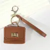 Mini Bolso Llavero Cuero PU Bolso de Mano Billetera para Monedas Accesorios Colgante Bolsa para Teléfono Móvil Colgante de Joyería Regalo