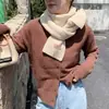 Bufanda de punto de color liso estilo coreano ins para mujer, alta calidad, otoño e invierno, ropa exterior, moderna, cálida, protección para el cuello anudada, bufanda pequeña