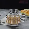 Taza de Café de Vidrio Alto Borosilicato Resistente a Altas Temperaturas Taza de Desayuno de Leche Taza de Té Hogareña Navidad Taza de Vidrio de Alto Borosilicato