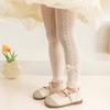 Leggings de Verano Finos de Algodón Fino para Niñas Estilo Occidental Pantalones Calcetín para Bebé Flor Pequeña Beige Transpirables Pantimedias para Bebé
