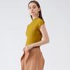 Estilo Miyake 2026 Verano Nueva Camiseta para Mujer Versión Coreana Ajustada Cómoda Estilo Básico Manga Acampanada Camisa Base