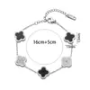 Pulsera de trébol de cuatro hojas de acero de titanio que no se desvanece con diamantes, pulsera de dijes de moda de oro rosa de 18 quilates, pulsera de cinco flores estilo europeo y americano