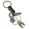 Llavero Creativo Retro Tijeras Colgante Tejido de Metal y Cuero Regalo para Pareja Llavero de Coche Adorno Personalizado
