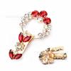 Fivela de strass de vidro colorido gota redonda flor de diamante DIY terno vestido decoração broche de cristal sapato saco acessórios
