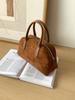 Coreia do Sul saco feminino bolsa outono e inverno camurça bolsa feminina de grande capacidade nicho retrô pelúcia mão carregando bolsa Boston