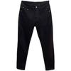 Jeans Negros Puros para Hombre Hechos en Europa Casual de Alta Gama Cremallera Cintura Media Elásticos Ajustados Leggings
