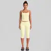 Conjunto de chaleco de yoga transfronterizo para mujer, corte ajustado, secado rápido, chaleco deportivo de doble tirante, conjunto de pantalones cortos de ciclismo para exteriores