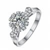 Nuevo Anillo de Flor de Palma Flor en Brote Moda Tendencia 2 Quilates Lleno de Diamantes y Distinguido Anillo de Diamante Flor en Brote