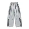 Calça Esportiva Casual de Algodão Patchwork Listrada Estilo Americano Jianheng para Homens, design de primavera e outono, estilo novo, atacado para exportação