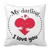 AMOR Feliz Día de San Valentín funda de almohada piel de durazno almohada funda de almohada plataforma transfronteriza suministro de fábrica zxt203