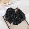 Pinza para el pelo de malla de lunares con lazo retro francés, temperamento, moda, gasa, media pinza, accesorios para el pelo de otoño e invierno, pinza para el pelo de mujer