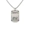 Collar Hip-Hop de Acero de Titanio Europeo y Americano para Hombre Marca de Moda Personalidad Callejera Marca Militar Colgante de Celebridad de Internet Cadena Larga para Suéter Joyería de Aleación