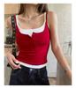 Nuevo Camisole Falso de Dos Piezas Cepillado para Otoño Temprano para Mujer, Cálido con Almohadillas en el Pecho, Ropa Interior Versátil de Corte Ajustado