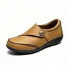 Suministro exclusivo transfronterizo para Amazon: Zapatos de mujer de cuero genuino con suelas suaves, antideslizantes, planos, estilo casual, diseñados para mujeres de mediana edad y mayores, para exportación