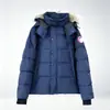 Chaquetas de plumón Canada Goose 29 transfronterizas, Parka para hombre Wyndhaw con cuello de piel de lobo, Abrigo para exteriores con bolsillos grandes