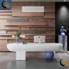 Balcão Frontal de Fibra de Vidro com Formato Especial e Design de Arco Pintado, Balcão de Recepção de Empresa, Caixa de Salão de Beleza, Balcão de Bar Grande Simples de Alta Qualidade