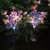Luzes de Solo LED Luzes de Água-viva Solares Fibra Óptica Colorida Mutável Impermeável para Exterior Luzes de Jardim Luz de Gramado Cordão de Luzes