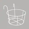 Colgador para Barandilla de Balcón, Soporte de Hierro Redondo para Maceta, Red Antirrobo, Maceta de Pared, Cesta Colgante, Cesta de Flores, Soporte de Flores de Hierro Colgante