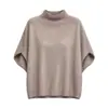 26 Chegada Outono Inverno Novo Cardigan de Seda e Caxemira Escovada Design Sem Mangas Gola Meia-Alta Borda Enrolada Suéter de Caxemira Escovada