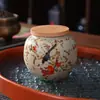 Juego de té Kung Fu para uso doméstico, tetera con filtro cerámico individual, azul y blanco con rojo piedra de fuego, tetera con diseño de paisaje pintado a mano bajo vidriado