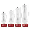 Botella de condimento para pimienta de fábrica con molinillo manual de grosor ajustable, utensilio de cocina transparente de acero inoxidable en stock