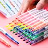 14 rotuladores fluorescentes de colores que los estudiantes usan para tomar notas, dibujar bocetos, etc.