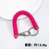 Juego de llaveros y tarjetas con cuerda de resorte de plástico, accesorios para bolsas, cordón elástico de color antipérdida, venta al por mayor