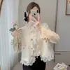 Cárdigan corto estilo Chanel con ribete de encaje para otoño 2026, chic francés para mujeres petite, nueva prenda de abrigo