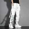 Pantalones cruzados nuevos para hombre, estilo coreano, modernos, corte holgado, estilo ins para estudiantes, pantalones cargo chic casual cortos, marca de moda, con puños en los tobillos
