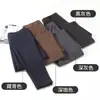 Pantalones largos de terciopelo de doble cara para hombre, pantalones cálidos de otoño e invierno, pantalones de terciopelo para hombre, cepillados, color liso, ajustados, pantalones de lana para base