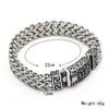 Moda transfronteriza europea y americana dominante pulsera de acero de titanio de doble fila para hombre moda nicho retro pulsera personalizada venta directa de fábrica