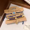 Set de pulseras elásticas redondas con forma de corazón y cuentas acrílicas de estilo étnico vintage para mujer, con diseño único
