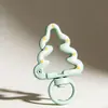 Árbol de Navidad Pintado de Colores Hebilla de Resorte Accesorios para Llavero Hechos a Mano DIY Colgante de Muñeco de Caricatura Color Caramelo