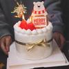 Dia dos Namorados Estilo Ins Decoração de Bolo de Confeitaria Morango Vermelho Vela Decoração de Festival Plug-in Cartão de Natal