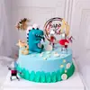 Decoración de pastel de Dinosaurio pequeño caricatura Monstruo pequeño muñeco de juguete Niños Bebé accesorios para hornear de cumpleaños enchufe