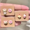 Brincos Rilakkuma de Desenho Animado Infantis e Fofos para Mulheres, Simples, Compactos, Delicados, Elegantes, Femininos, Doces