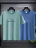 Camiseta Nueva de Verano 2025 para Hombre Holgada Cuello Redondo Talla Grande Americana de Media Manga Manga Corta Top Casual Tendencia